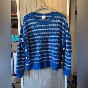 Cabi Blue Striped Sweater M